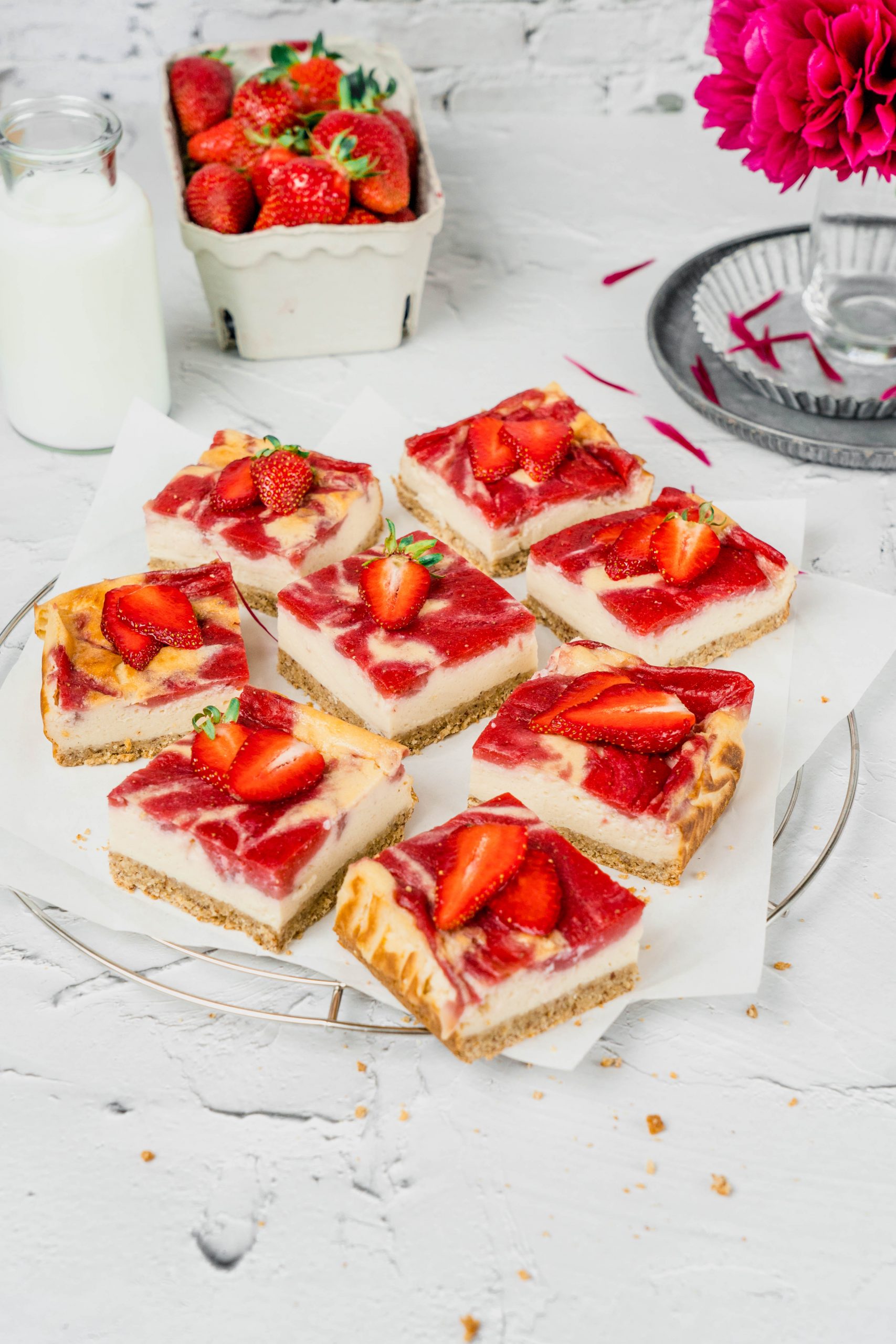 Veganer Erdbeer Käsekuchen Veganer Erdbeer Käsekuchen