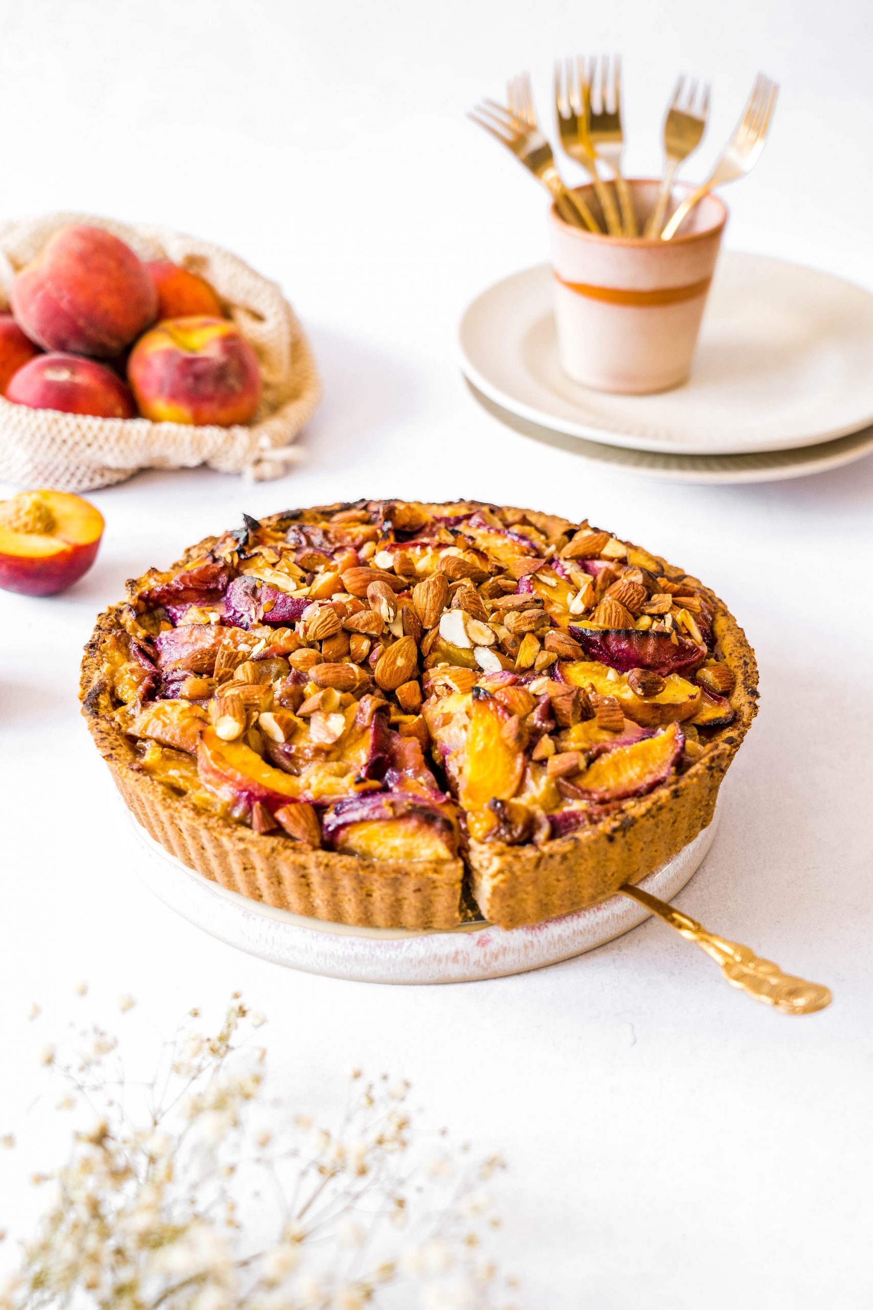 Vegane Pfirsich Tarte