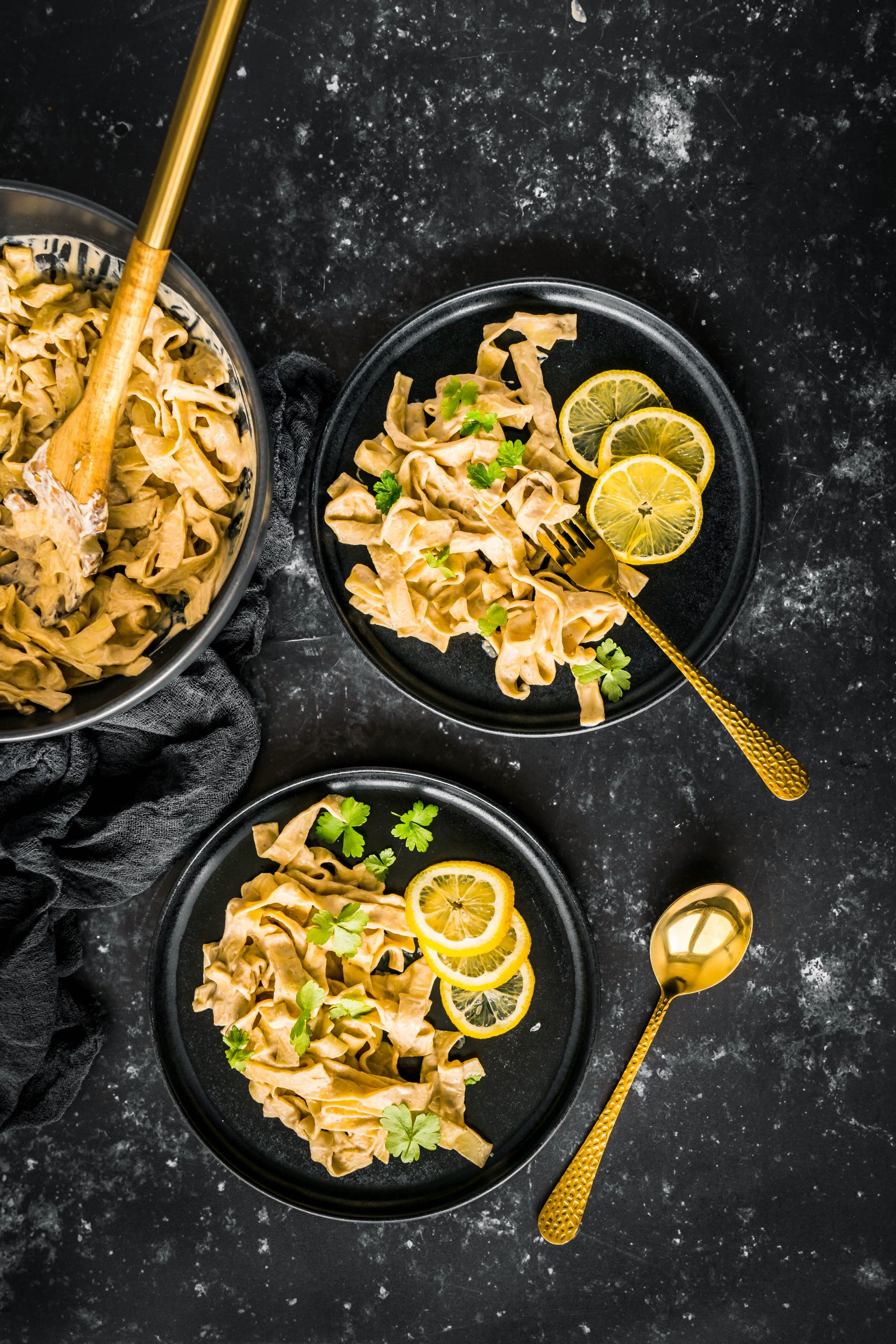 Vegane Pasta Alfredo High Protein Rezept