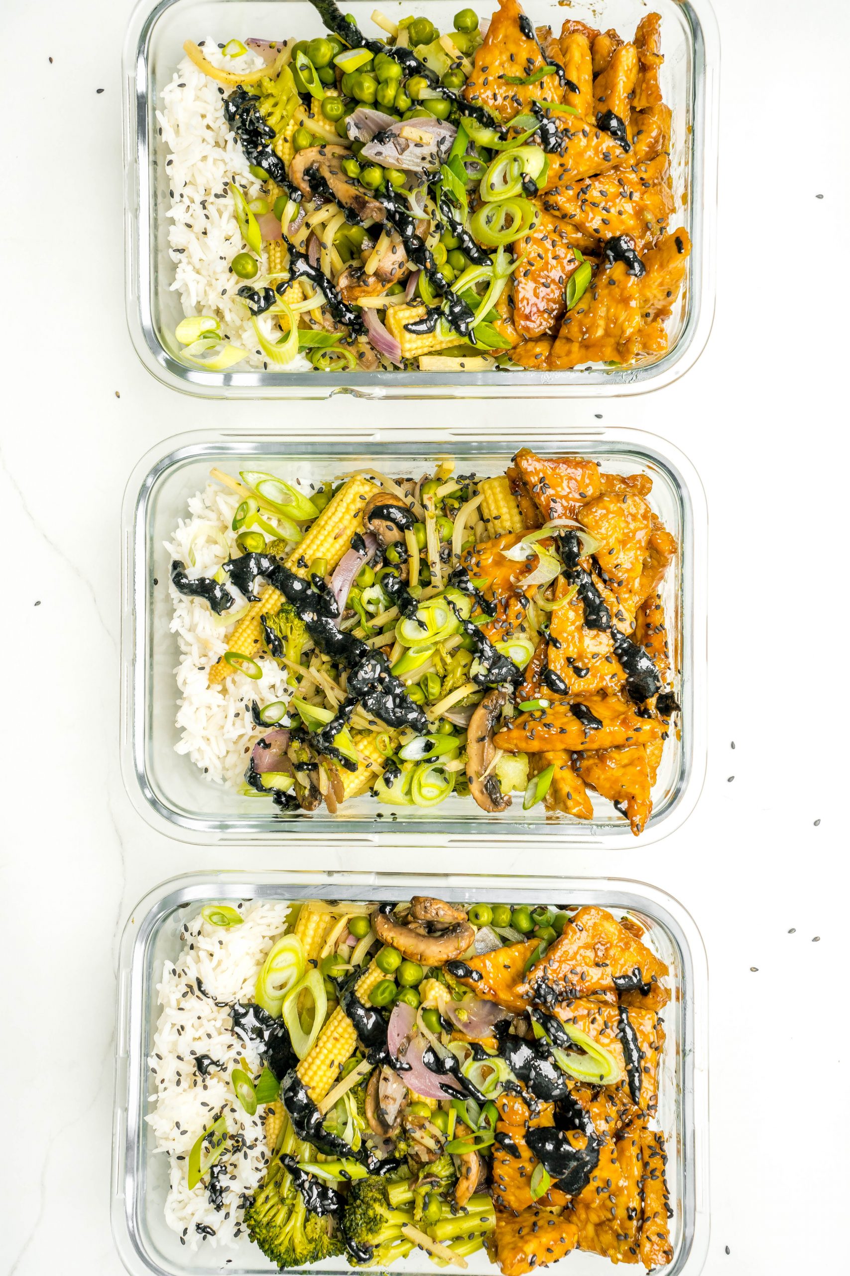 Teriyaki Tempeh Meal Prep Bowls