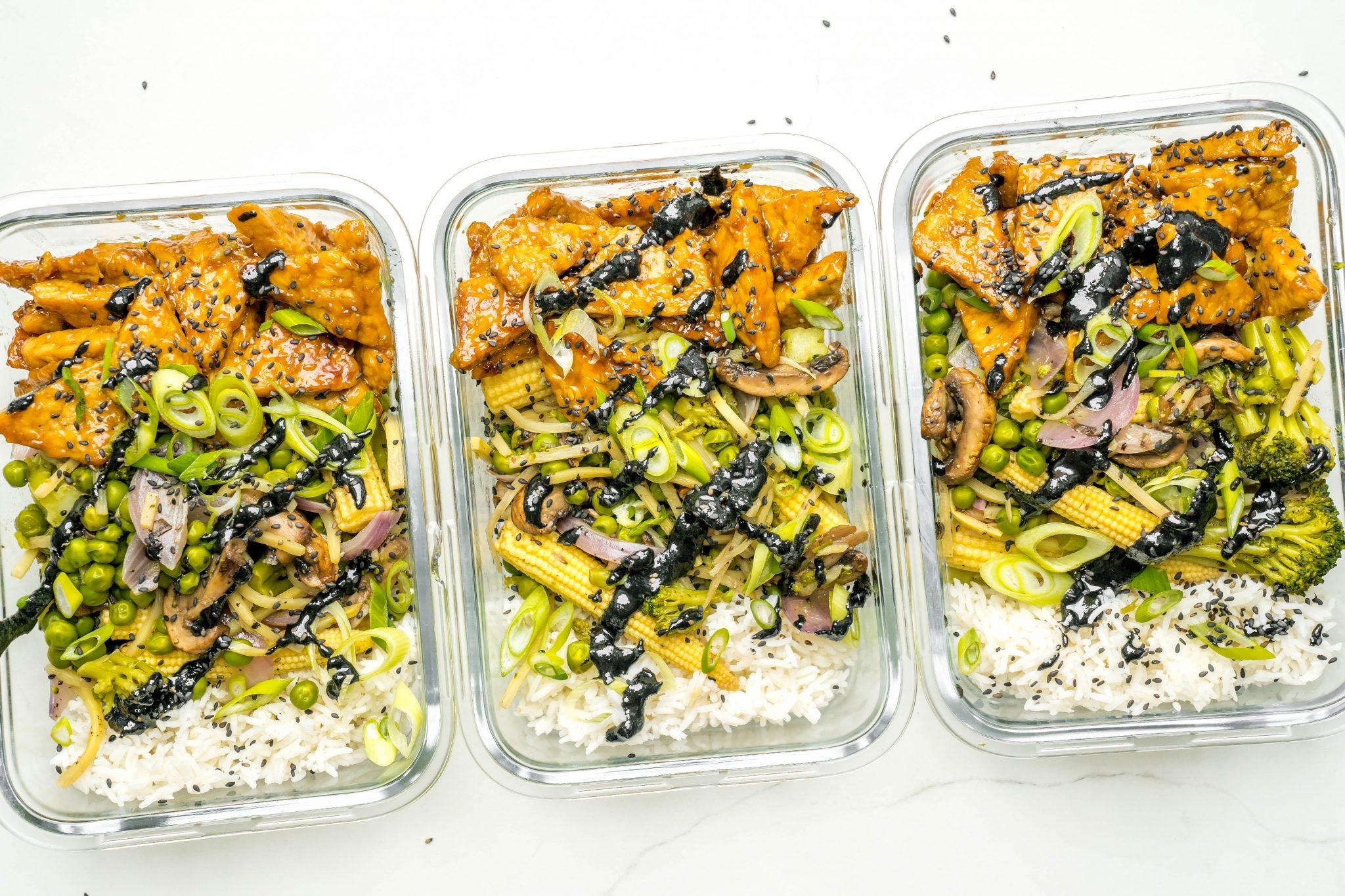 Teriyaki Tempeh Meal Prep Bowls